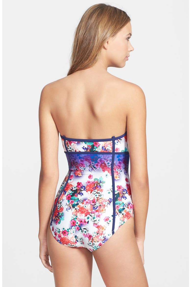 'Fleur de la Mer' Bandeau One-Piece Swimsuit, Alternate, color, MULTI