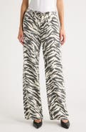 rag & bone Phoebe Drawstring Zebra Print Wide Leg Jeans