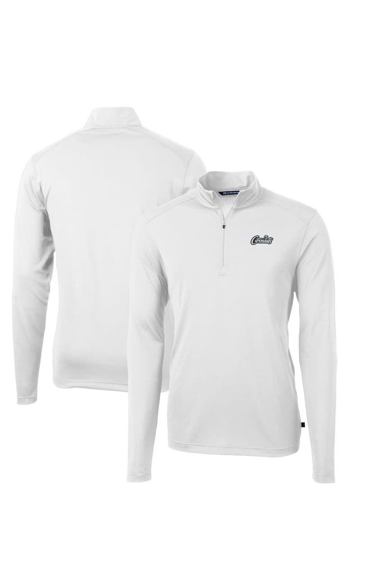 Cutter & Buck Men's Cutter & Buck White UCF Knights Citronaut Adapt Eco Pique Recycled Quarter-Zip Pullover Top, Main, color, 