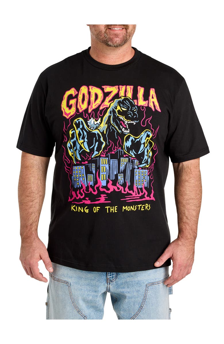 True Nation by DXL Big & Tall Godzilla King Of Monsters Graphic Tee V2, Main, color, Black