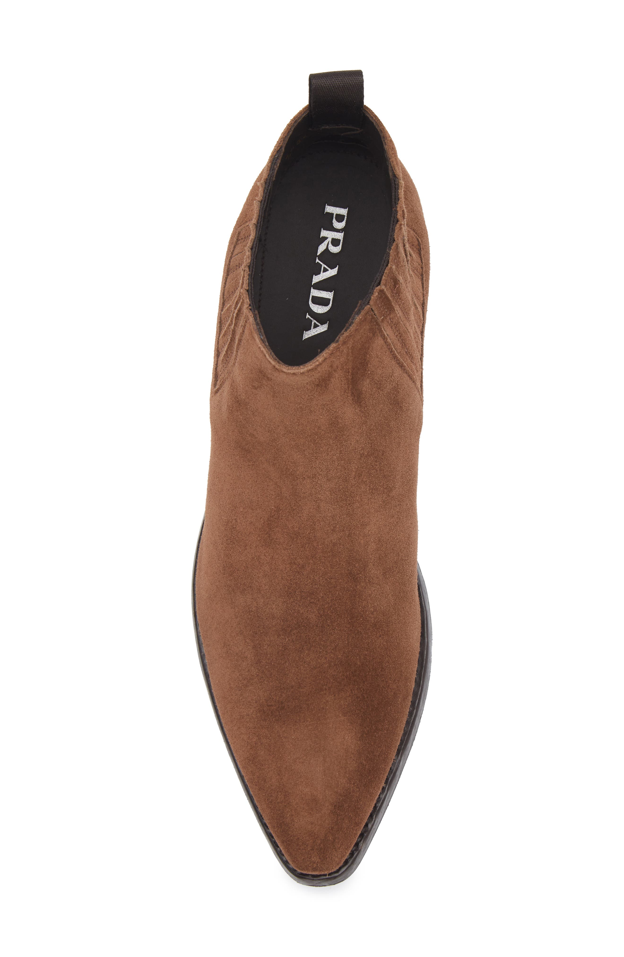 Prada Western Chelsea Boot, Alternate, color, Cacao