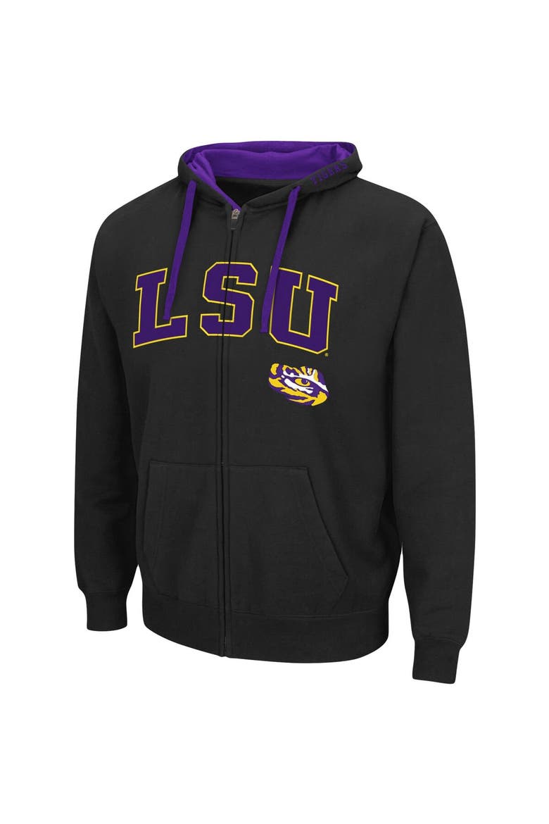 Men's Colosseum Black LSU Tigers Big & Tall Full-Zip Hoodie, Alternate, color, Black