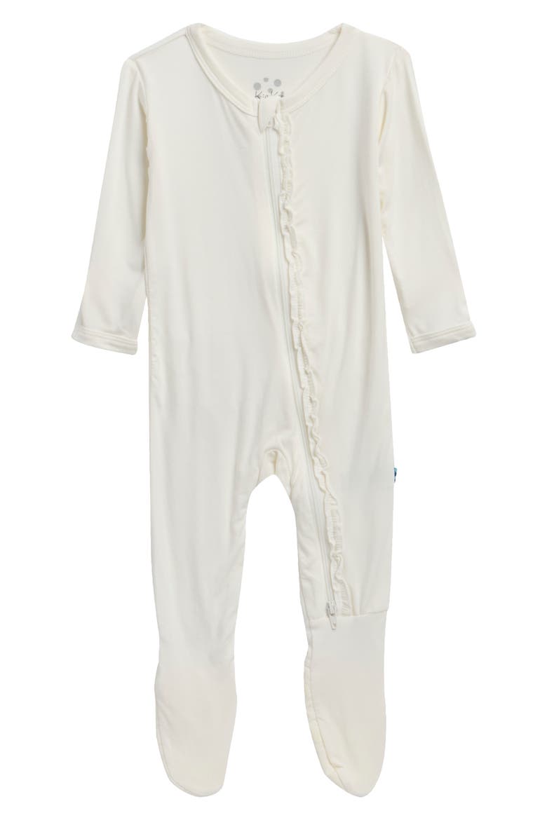 Muff Ruff Zip Fitted Footie, Main, color, NATURAL