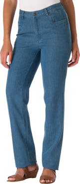 Jessica London Classic Cotton Denim Straight-Leg Jean