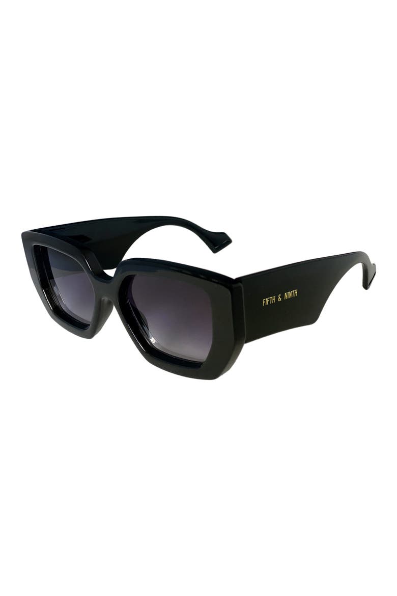 Rue 67mm Polarized Square Sunglasses, Alternate, color, BLACK/ BLACK