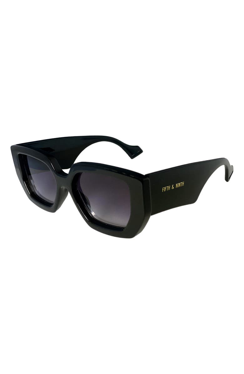 Fifth & Ninth Rue 67mm Polarized Square Sunglasses, Alternate, color, Black/ Black