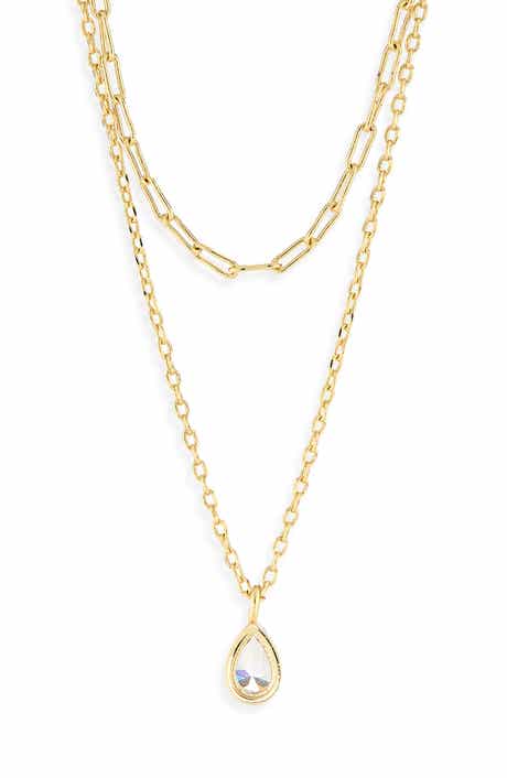 ARGENTO VIVO Layered Chain Mini Teardrop Necklace