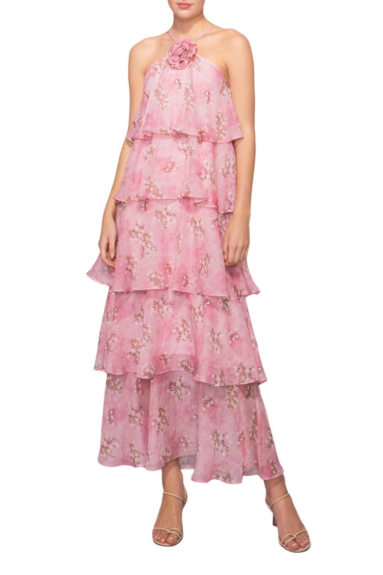 Floral Tiered Maxi Dress, Main, color, PINK FLORAL