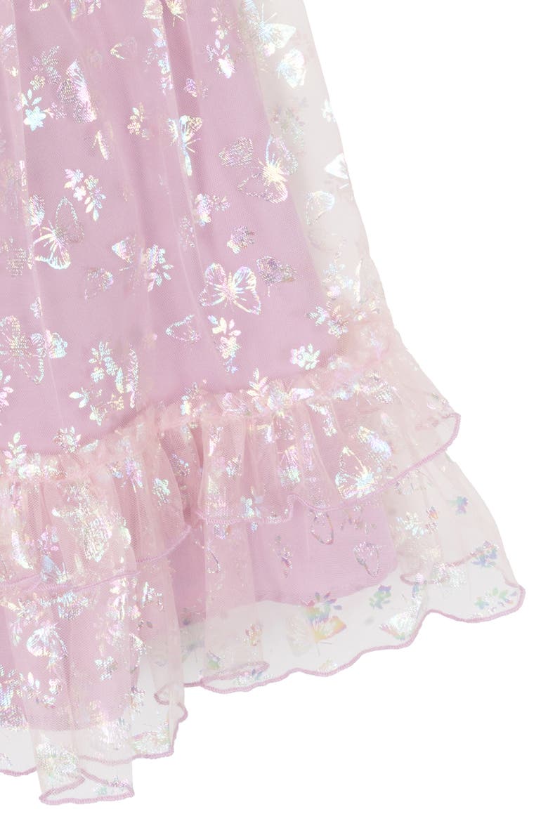 Rare Editions Kids' Iridescent Butterfly Mesh Dress, Alternate, color, 
