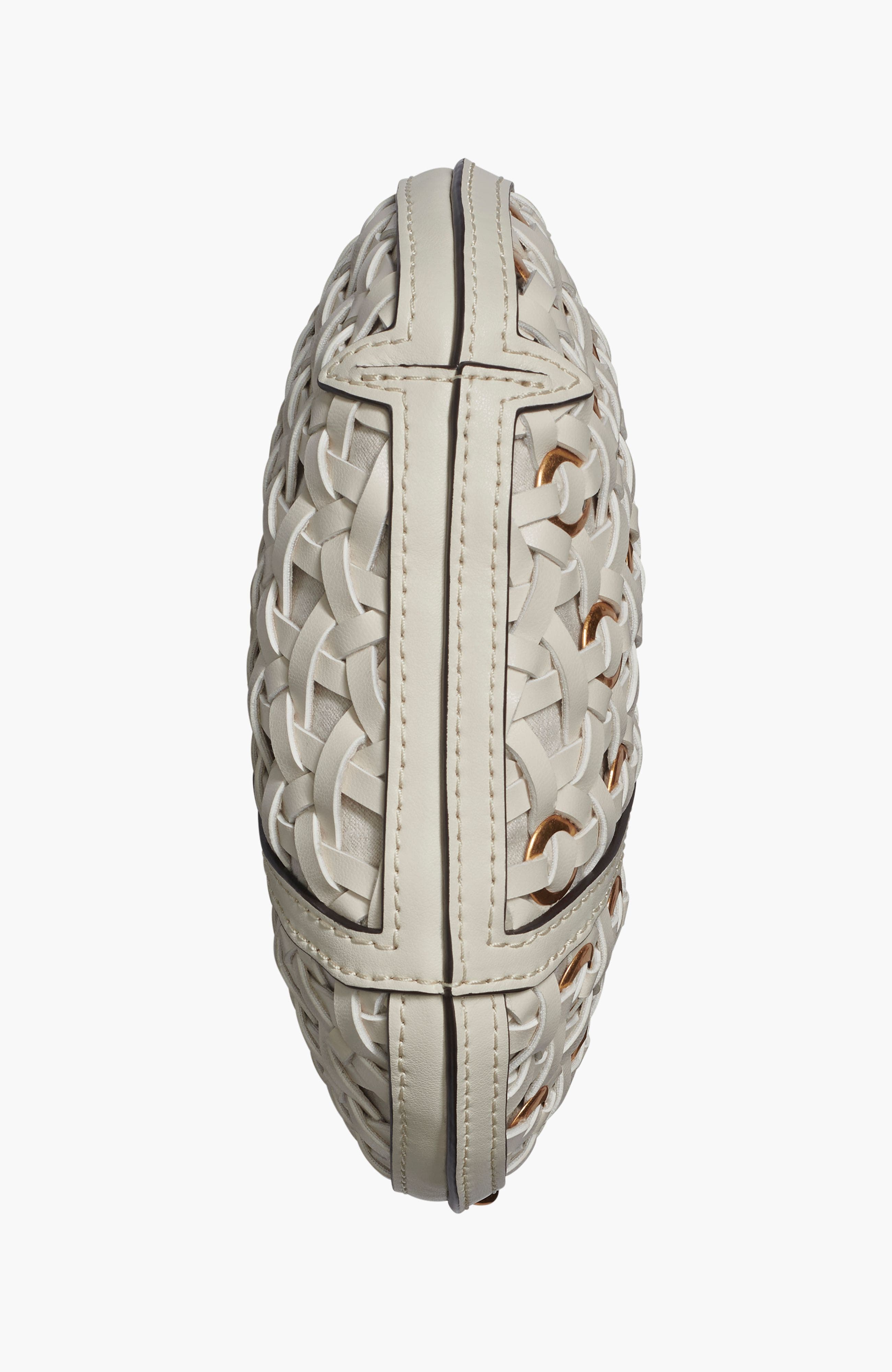 Donna Karan New York Baldwin Woven Grommet Micro Crossbody, Alternate, color, Bone