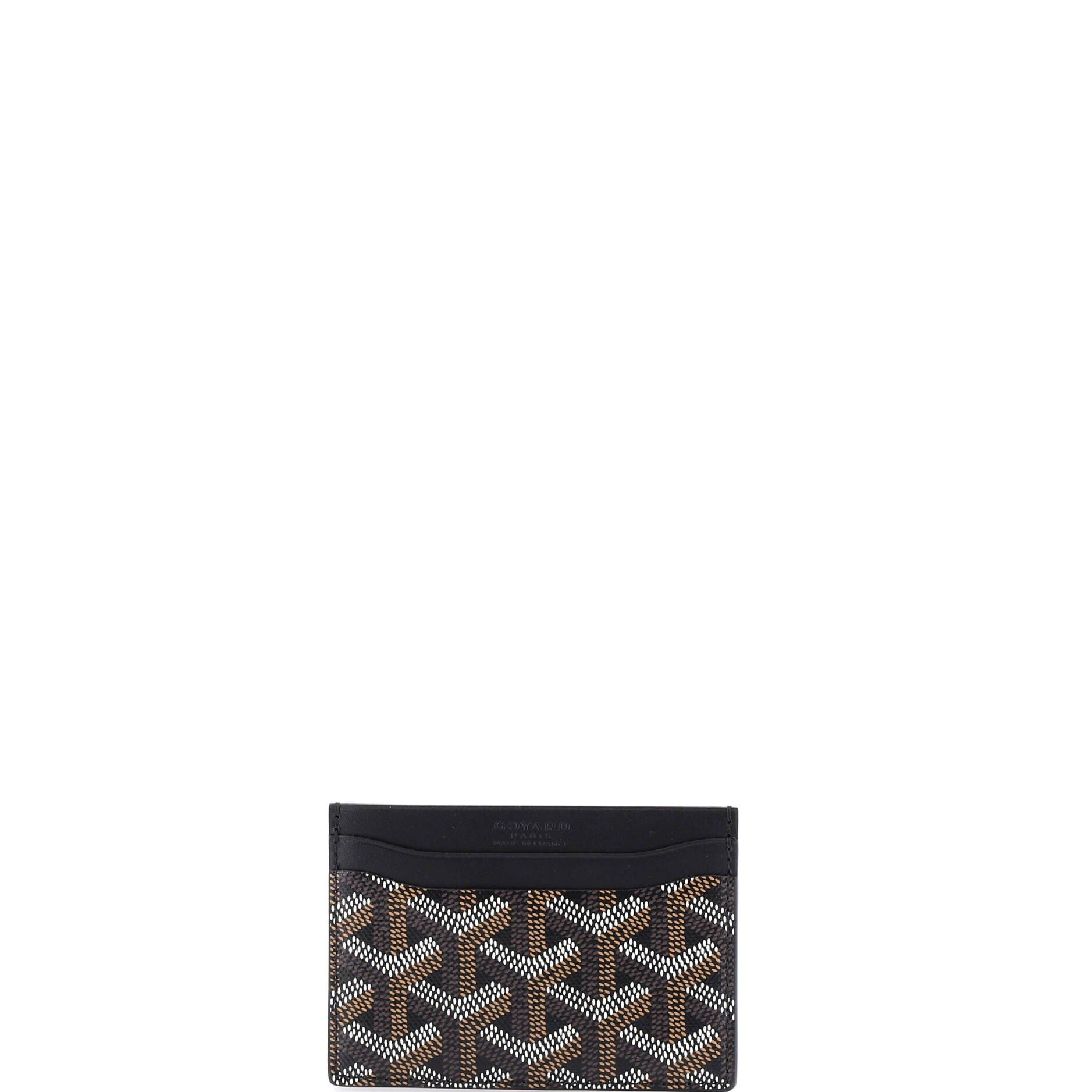 Pre-Owned Goyard Saint Sulpice Card Holder Coated Canvas, Main, color, Black