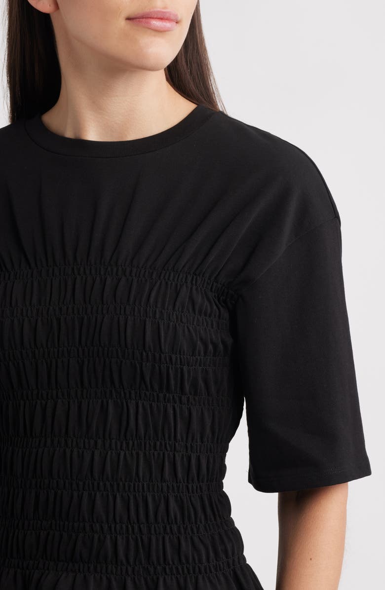 & Other Stories Smocked Top, Alternate, color, Black Dark