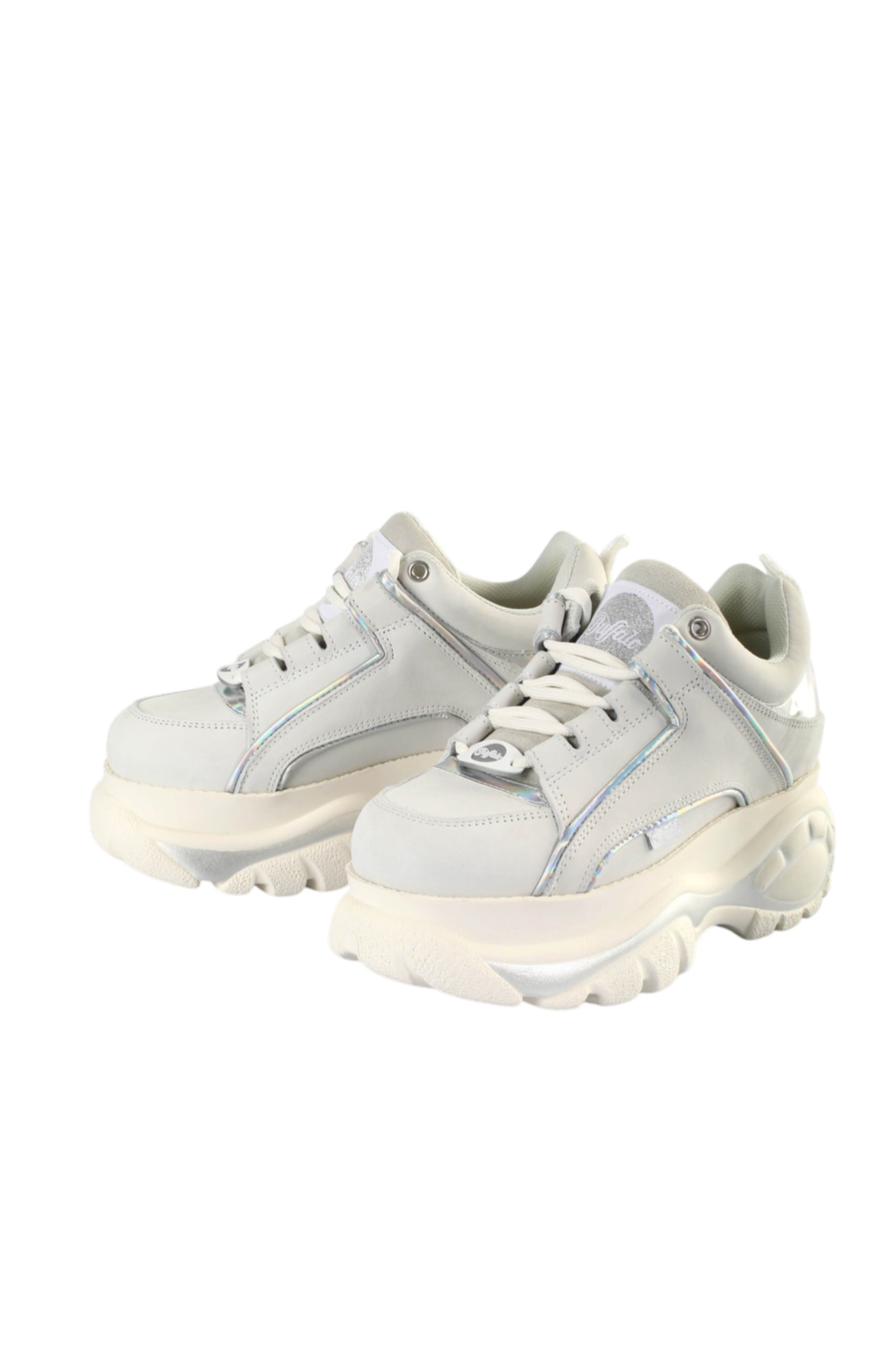 Buffalo Boots Classic Low Leather Sneaker, Alternate, color, Offwhite/Silver