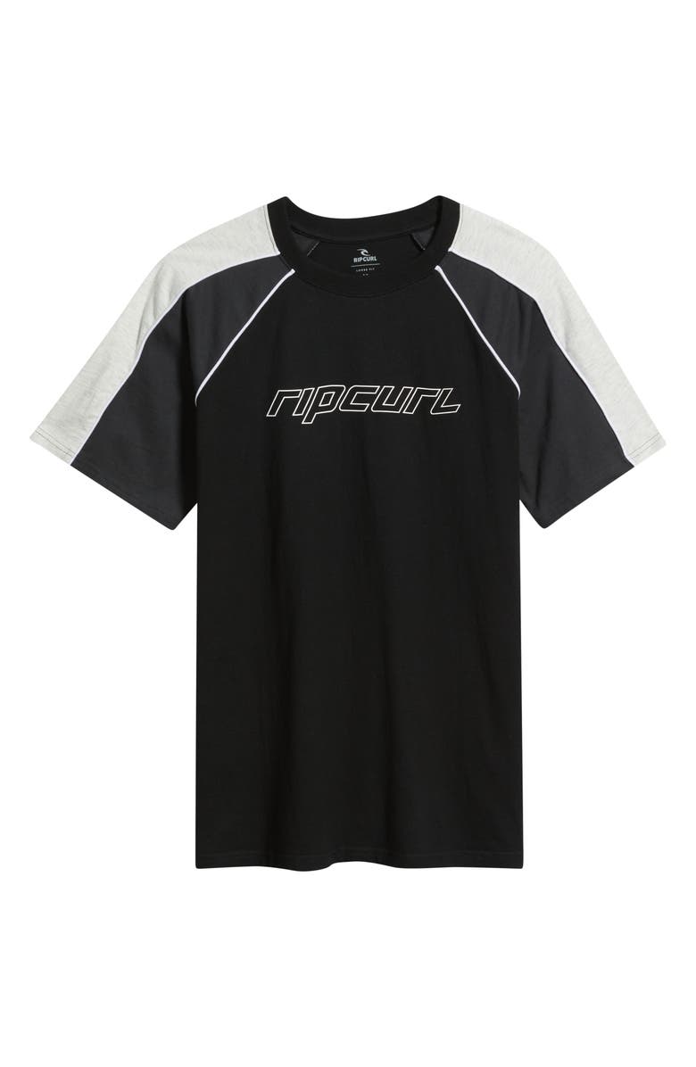 Rip Curl Logo Panel T-Shirt, Main, color, Black