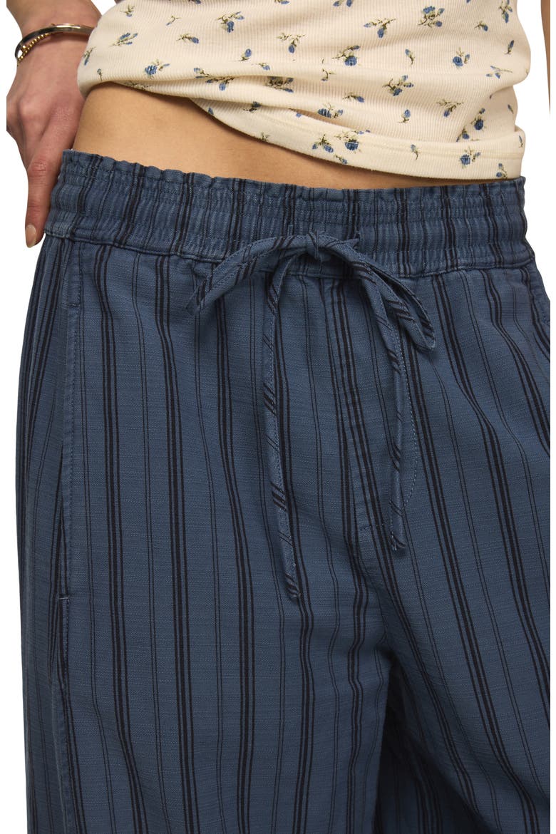 Stripe Cotton Blend Barrel Leg Pants, Alternate, color, BLUE STRIPE