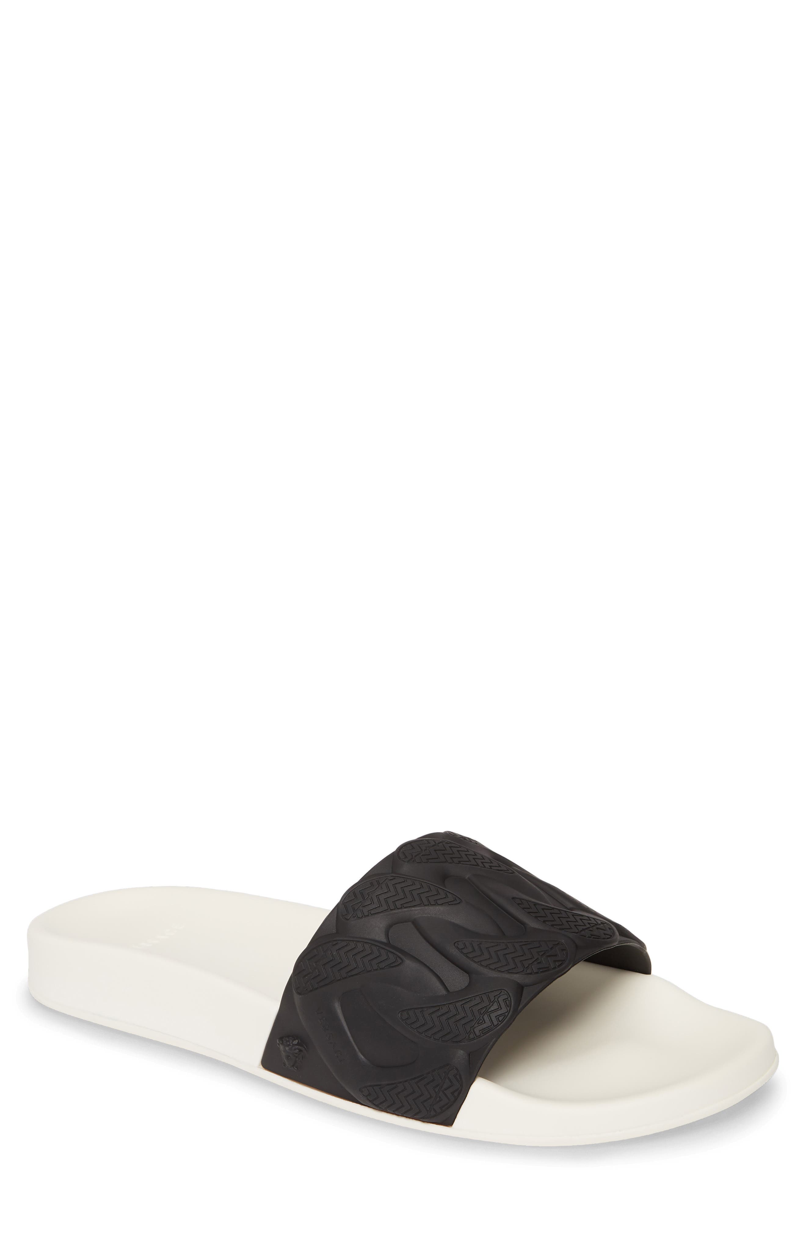 Versace Chain Slide Sandal, Main, color, 