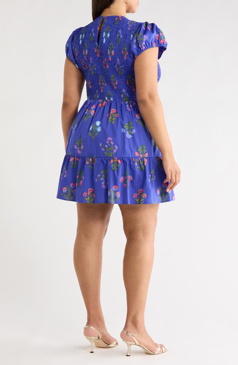 SUGARLIPS Clemen Floral Print Minidress, Alternate, color, Navy