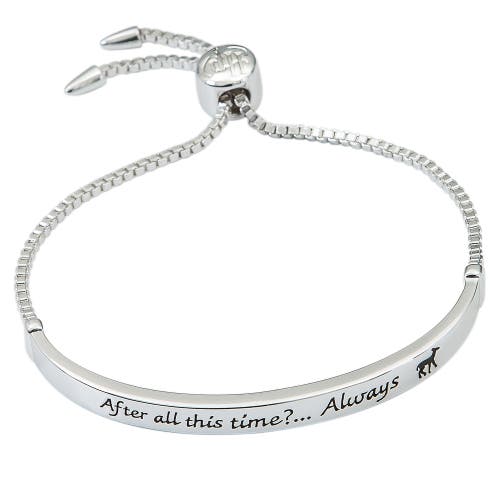 Harry Potter Snape's Silver Plated Love Always Bar Lariat Bracelet, 8.5" In Metallic