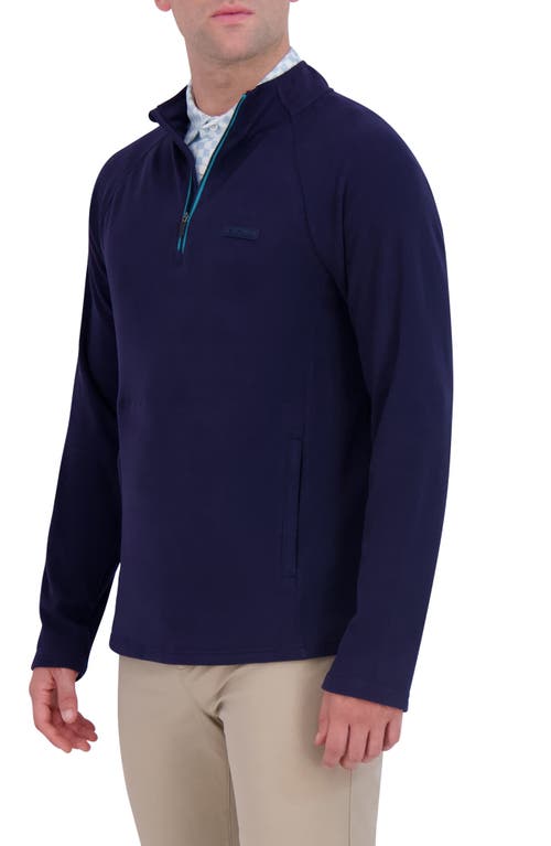 Ben Sherman Microfleece Quarter Zip Golf Sweatshirt In Navy