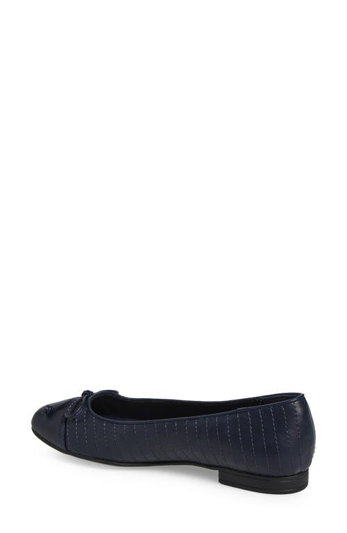 T Tahari Villa Quilted Ballet Flat In Navy