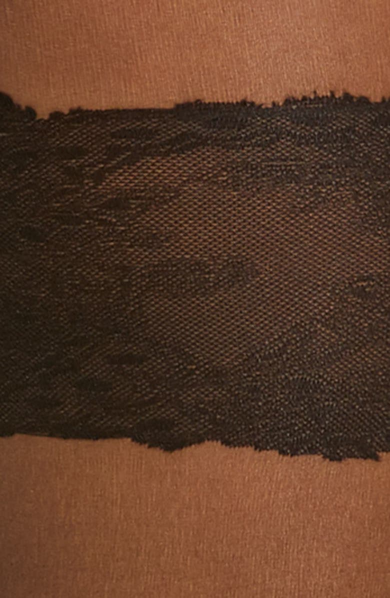 Natori Luxe Lace Back Seam Sheer Tights, Alternate, color, 