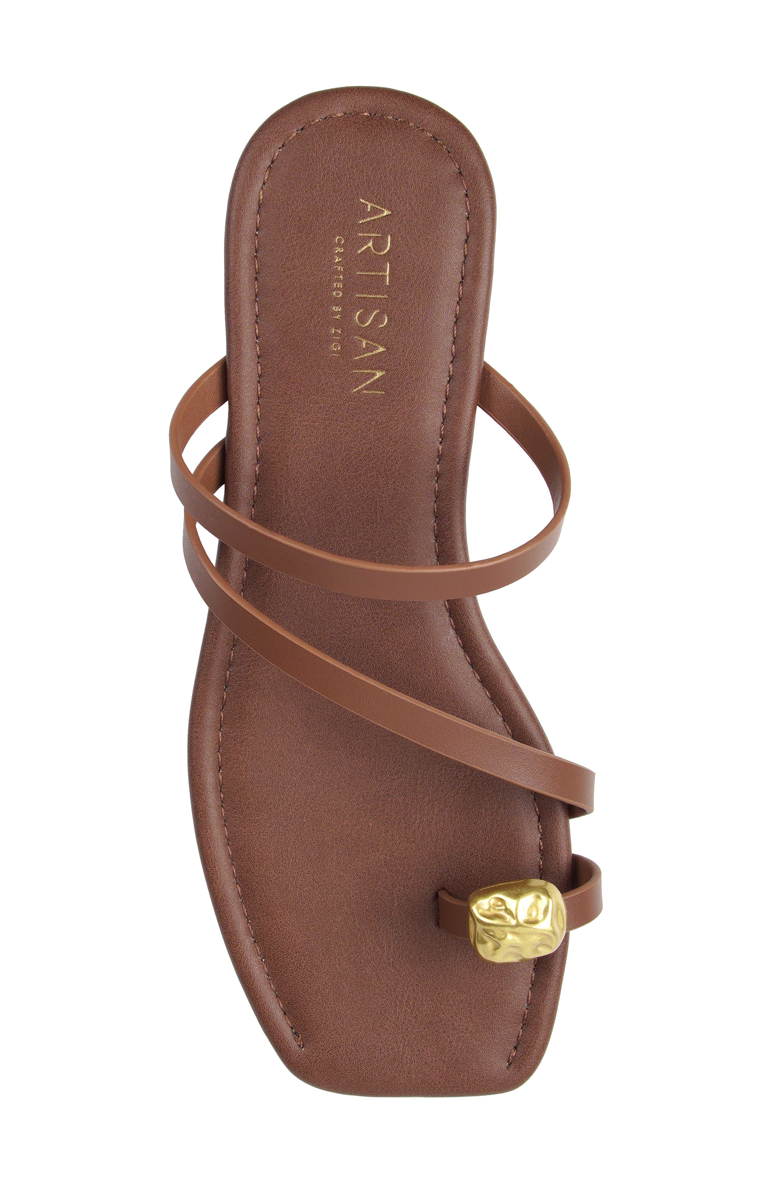 Sioban Leather Sandal, Alternate, color, COGNAC LEATHER