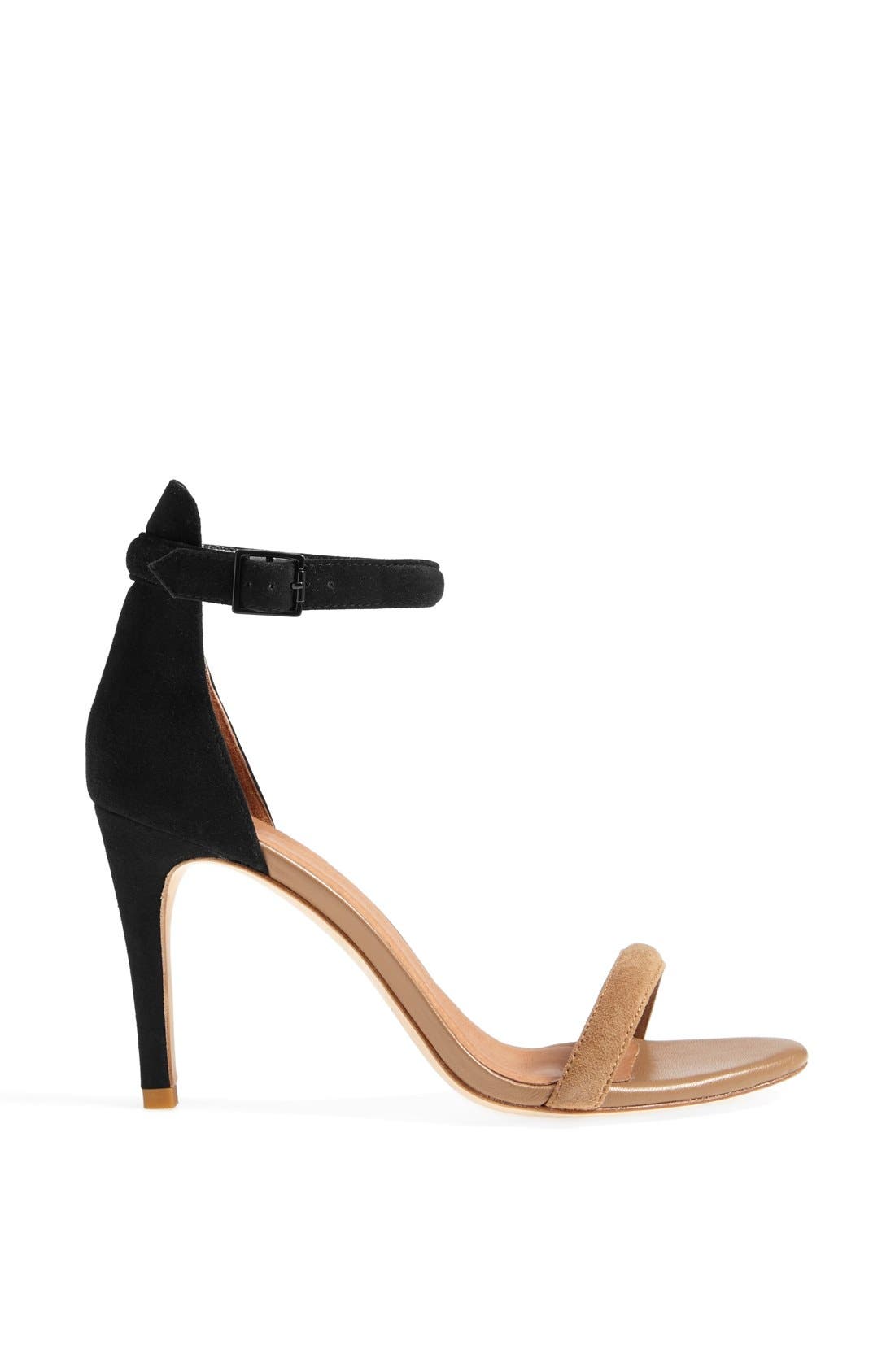 'Roxie' Ankle Strap Sandal (Nordstrom Exclusive), Alternate, color, BLACK/ TAN