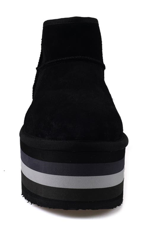 Zigi Bliss Faux Shearling Platform Bootie In Black