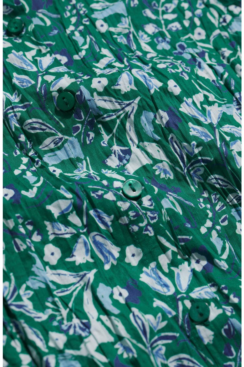 Larissa Crinkled Floral Organic Cotton Button-Up Shirt, Alternate, color, WOODLAND FLORAL DARK STEM