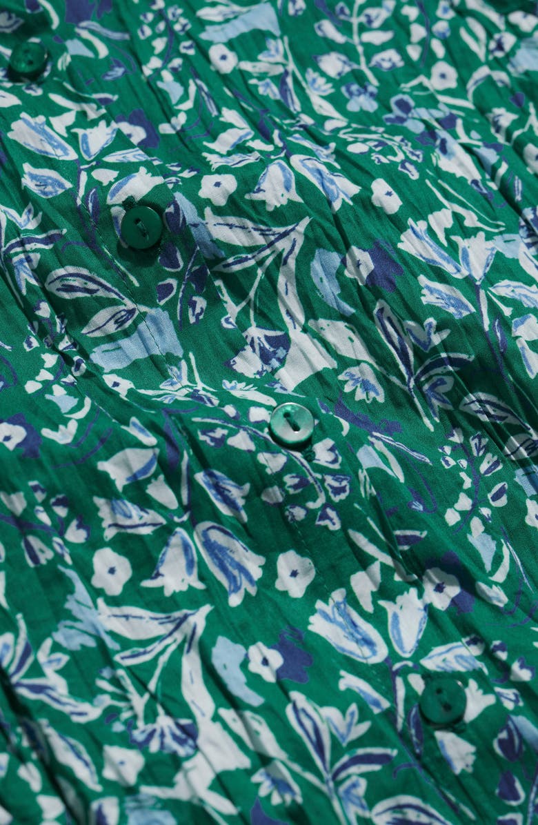 Seasalt Cornwall Larissa Crinkled Floral Organic Cotton Button-Up Shirt, Alternate, color, Woodland Floral Dark Stem