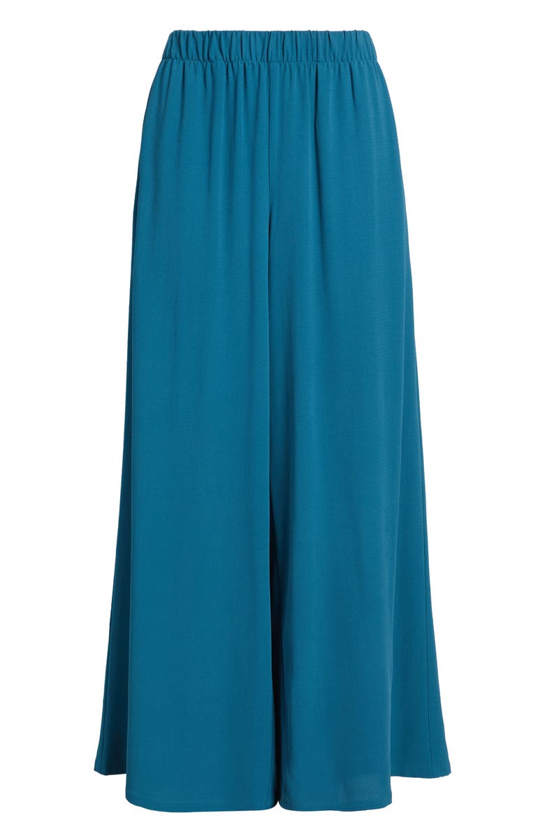 Eileen Fisher Silk Crepe Georgette Ankle Wide Leg Pants, Alternate, color, Harbr