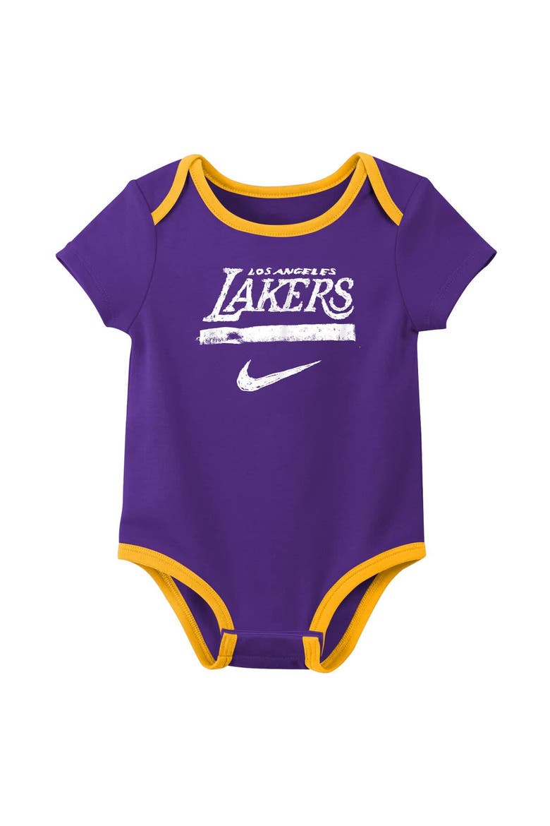 Infant Nike  Purple Los Angeles Lakers Courtside Premier 2-Pack Bodysuit Set, Alternate, color, Purple