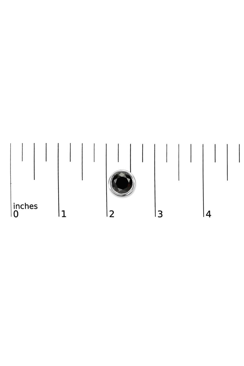 Silver 9 1/2 Ct Black Diamond Bezel- Stud Earrings with Screw Backs, Alternate, color, White