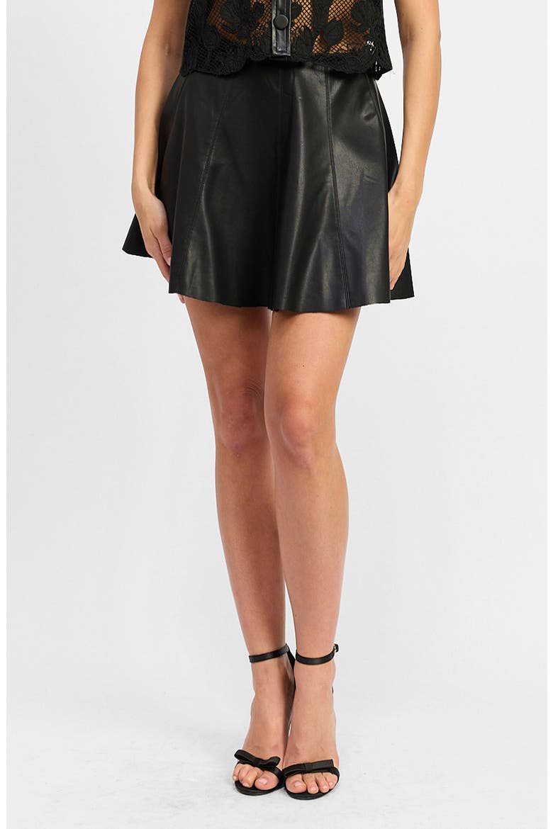 Aileen Faux Leather Miniskirt, Main, color, BLACK