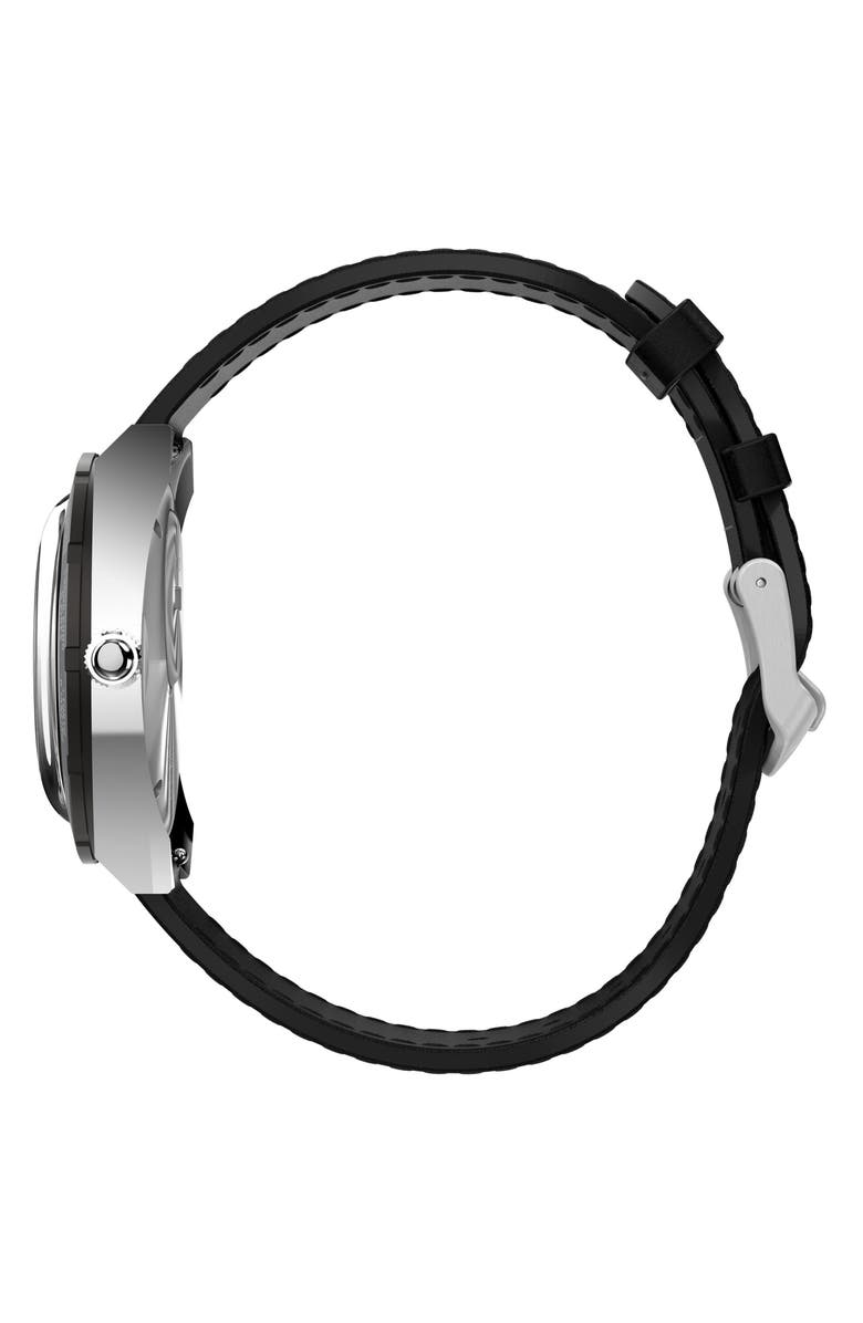 Timex<sup>®</sup> World Time Reissue Leather Strap Watch, 39mm, Alternate, color, Black