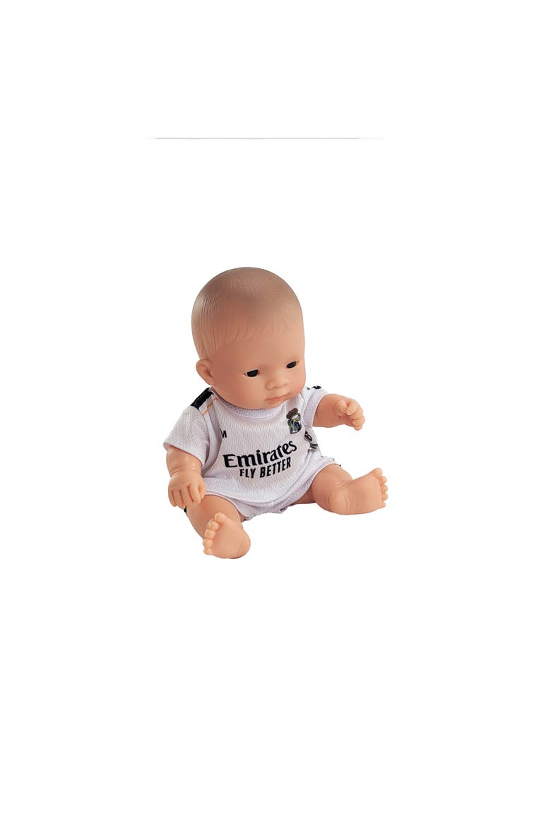 8 1/4 inch Baby Girl Doll with Real Madrid Soccer Jersey, Main, color, Medium Skin