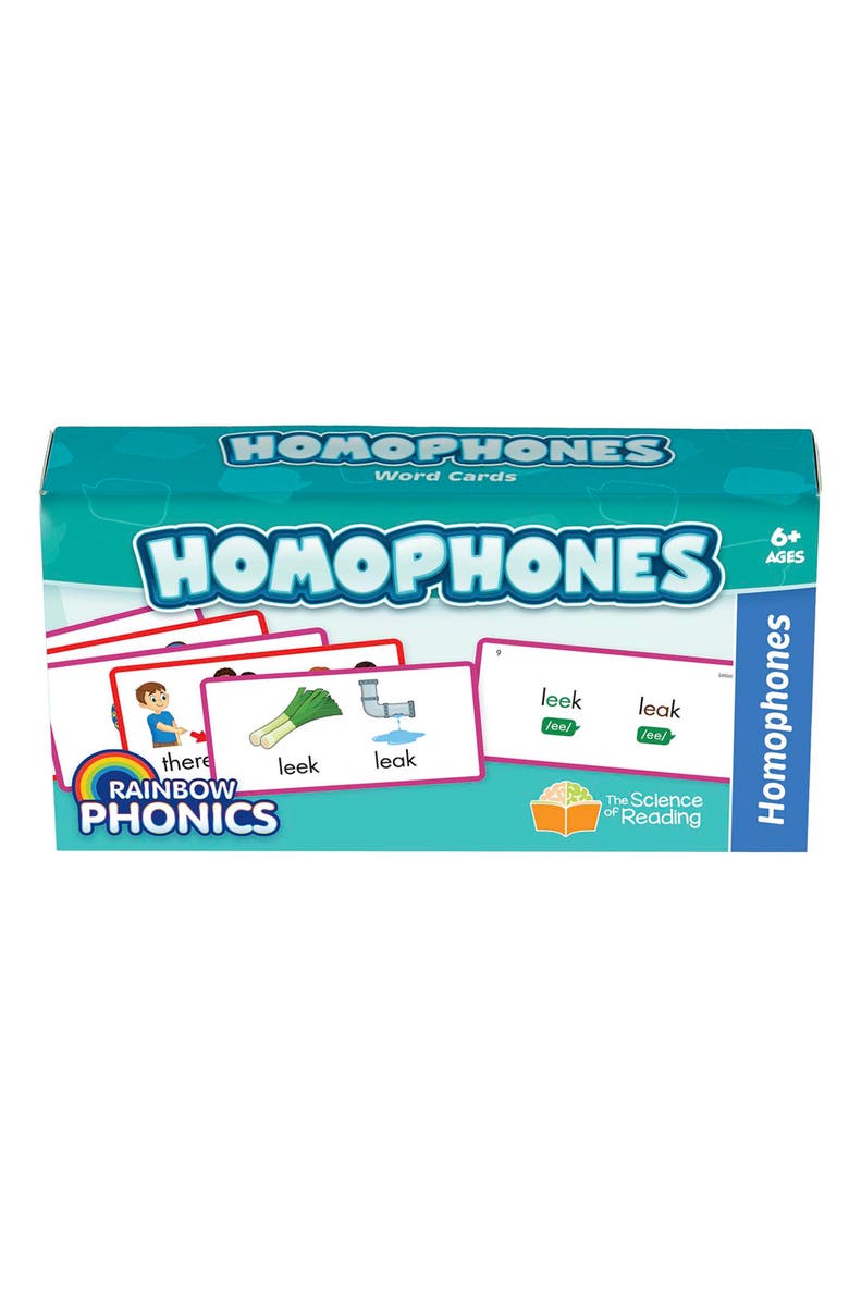 Junior Learning Rainbow Phonics Homophones Word Flash Cards, Main, color, Multicolored