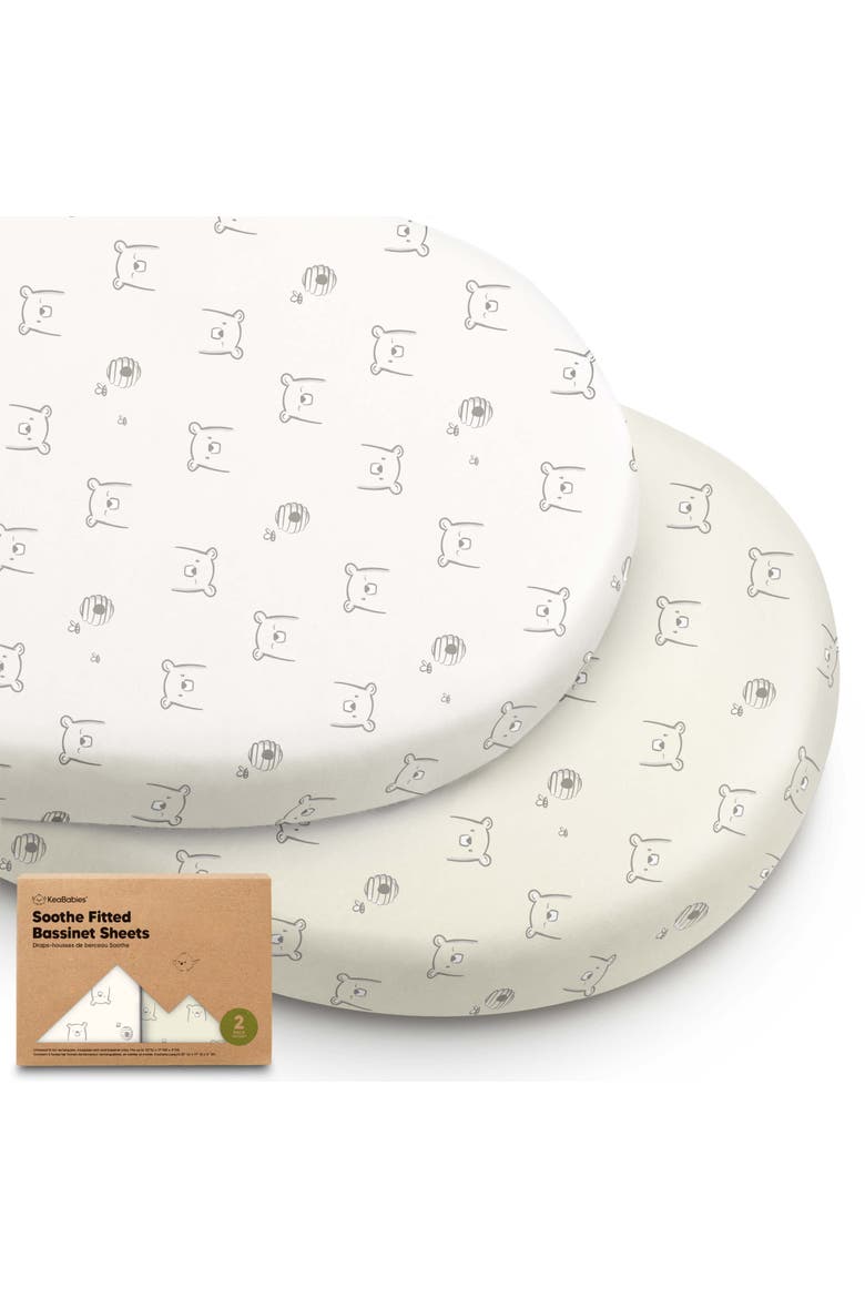 2-Pack Soothe Fitted Bassinet Sheets, Main, color, Bumble Bear