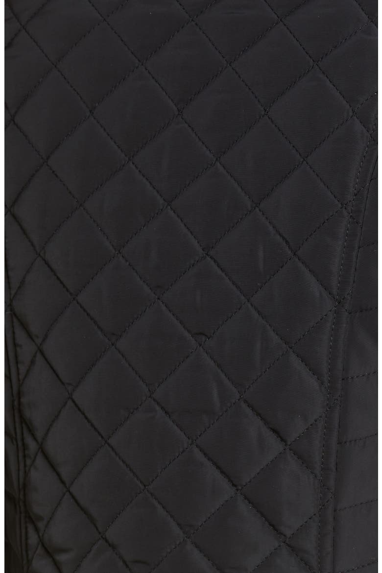 Quilted Hooded Jacket, Alternate, color, BLACK