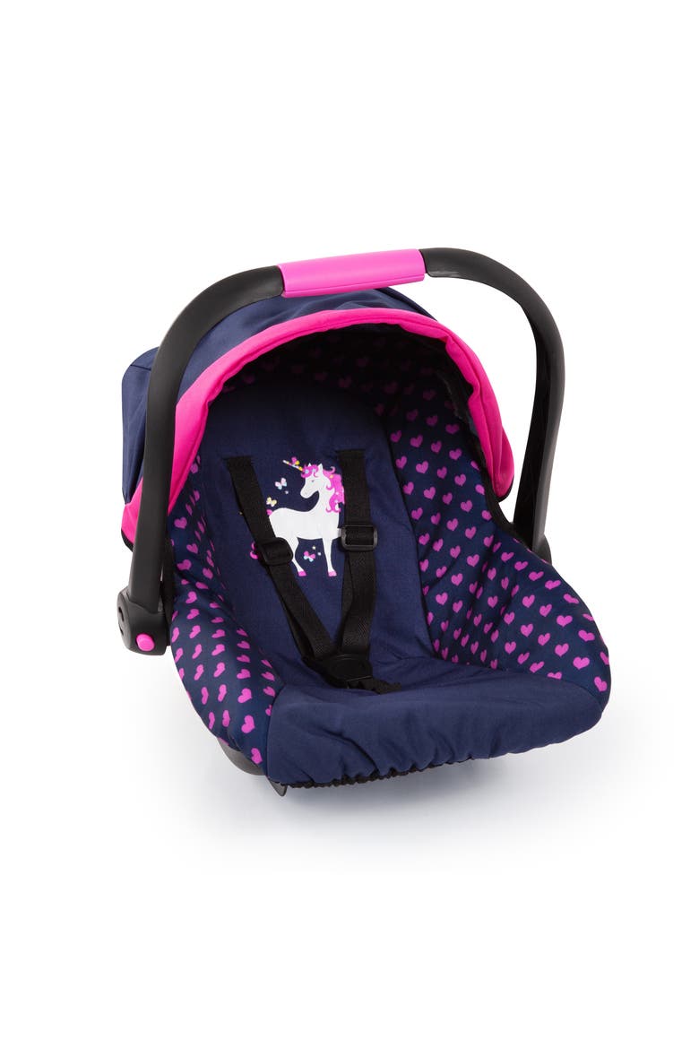 Baby Doll Deluxe Car Seat With Canopy Blue & Pink, Main, color, Multicolored