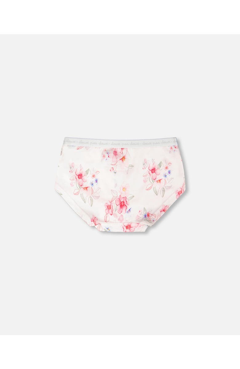 Deux par Deux Organic Cotton Flowers Boyshort Panty, Alternate, color, Pink Printed Flowers