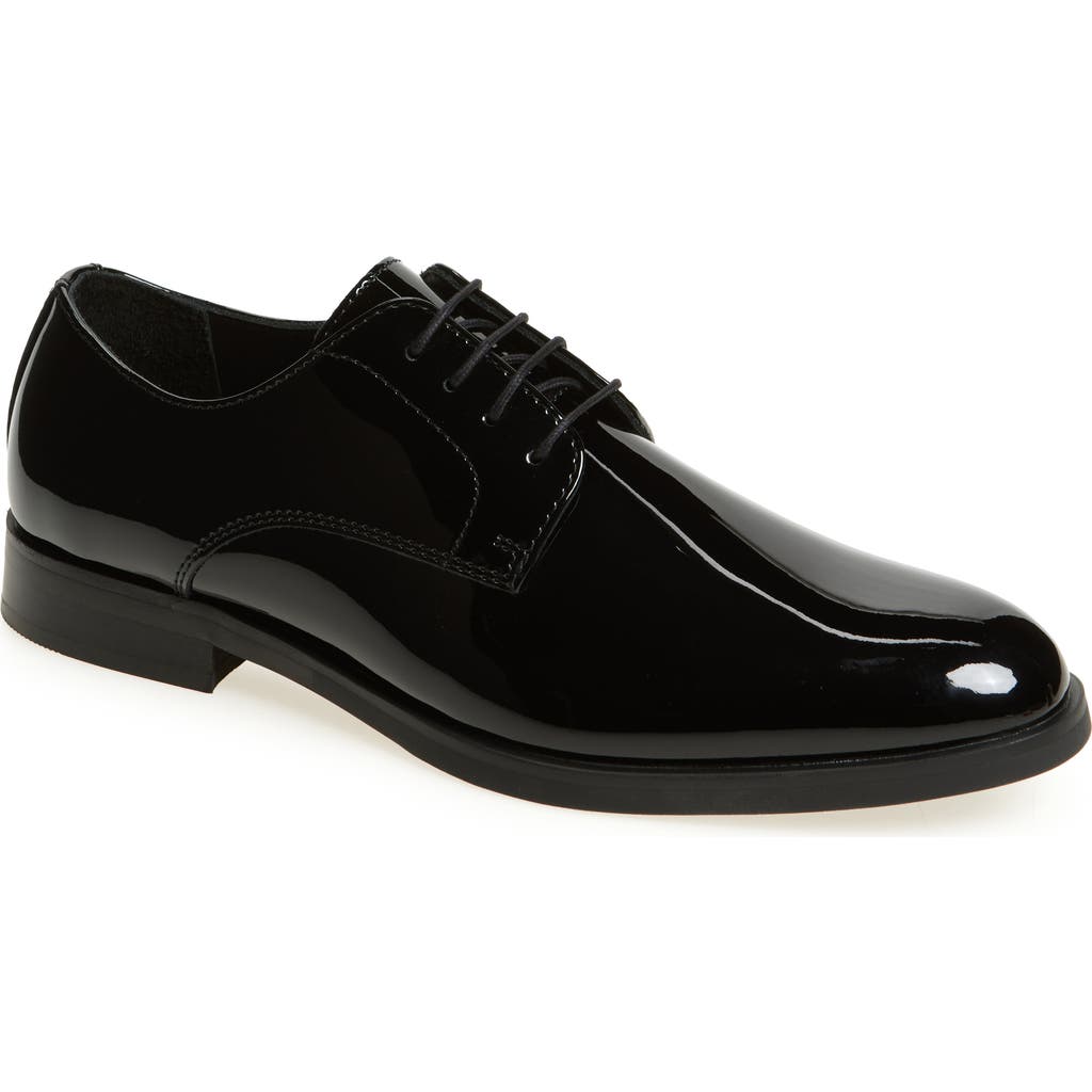 Nordstrom Emmett Plain Toe Derby In Black Patent