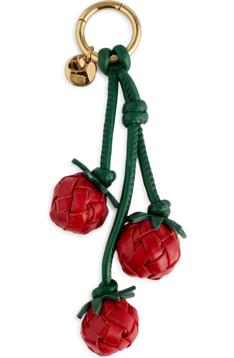 Madewell Woven Tomato Leather Bag Charm, Main, color, Scarlett Multi