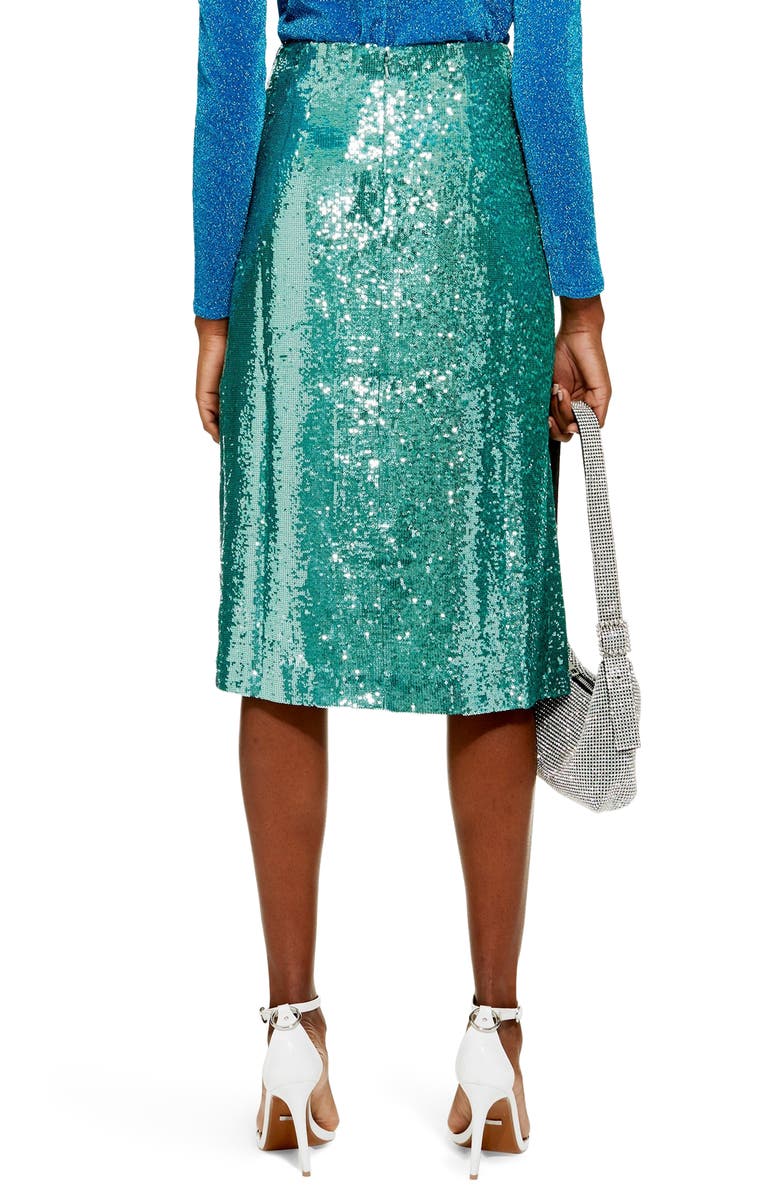Topshop Sequin Skirt, Alternate, color,