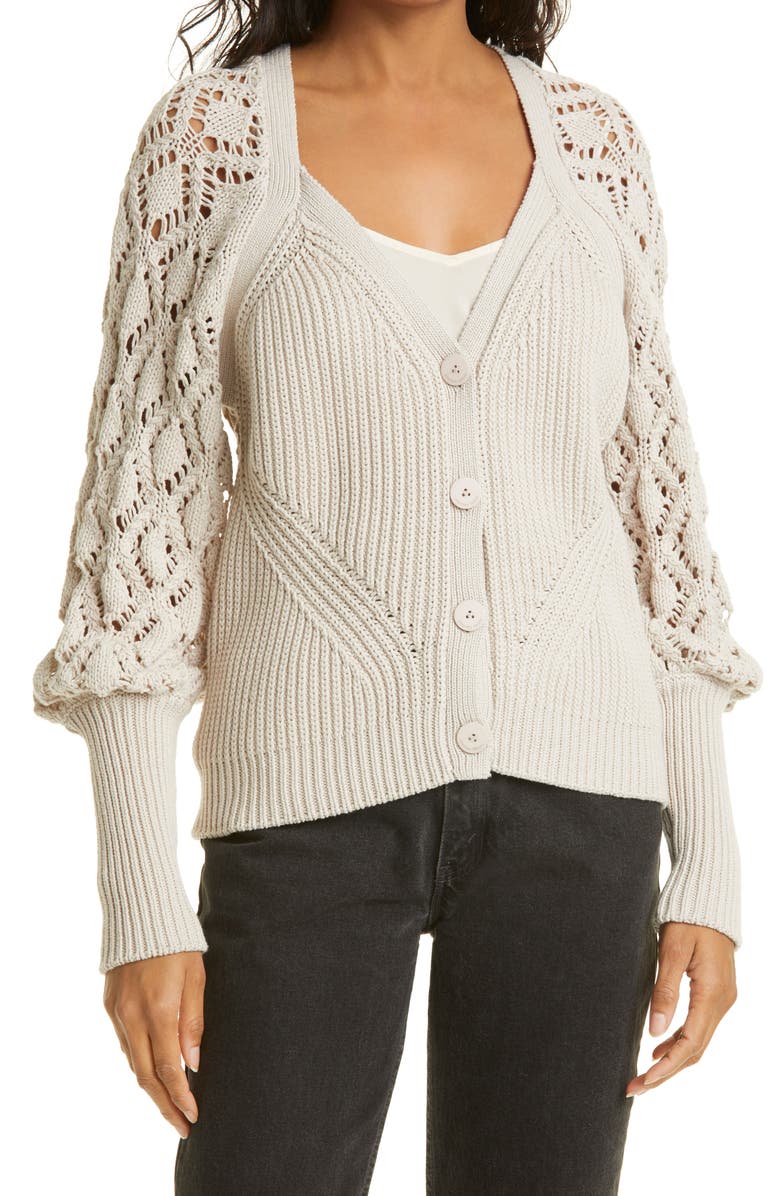 Simkhai Jonathan Simkhai Adeline Blouson Sleeve Cotton Blend Sweater, Main, color,