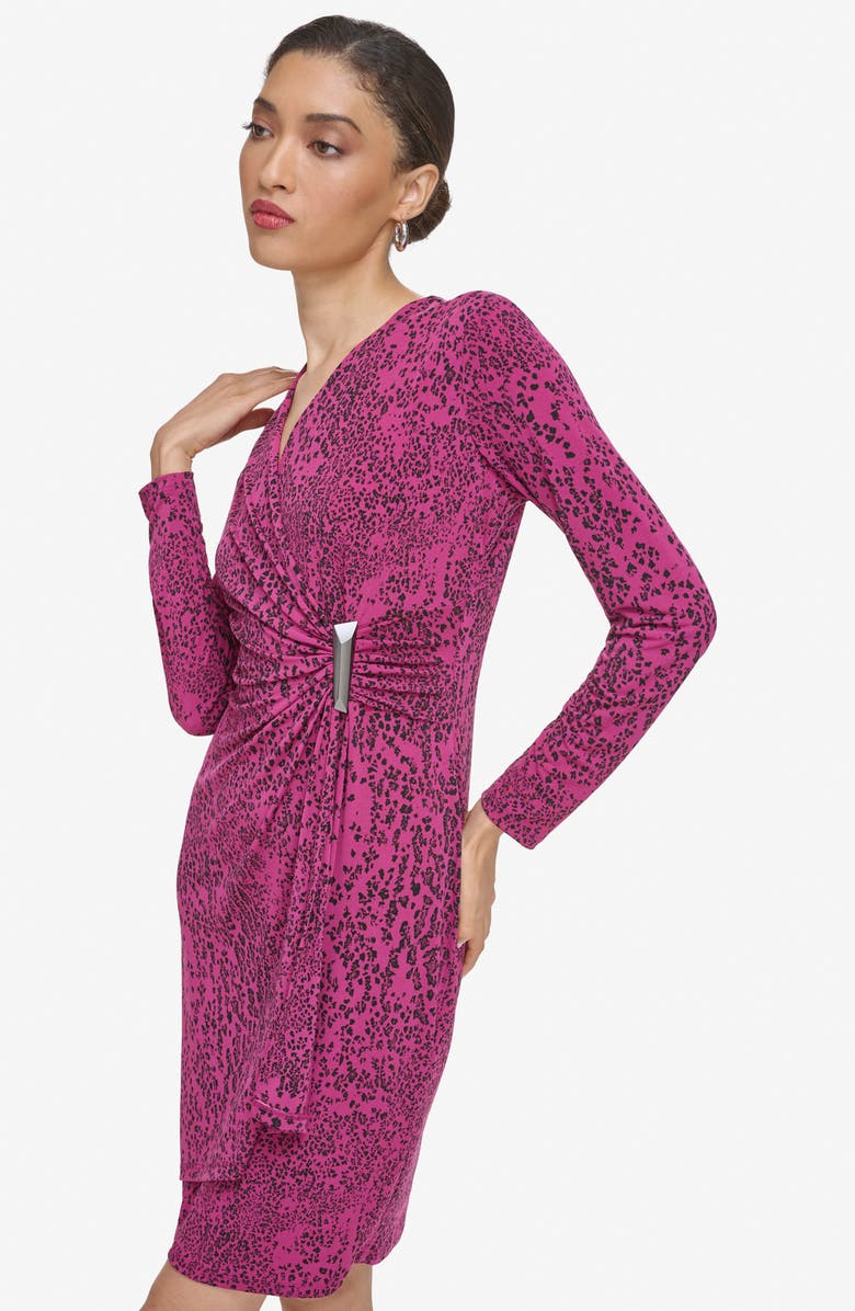 Calvin Klein Ruched Long Sleeve Dress, Alternate, color,