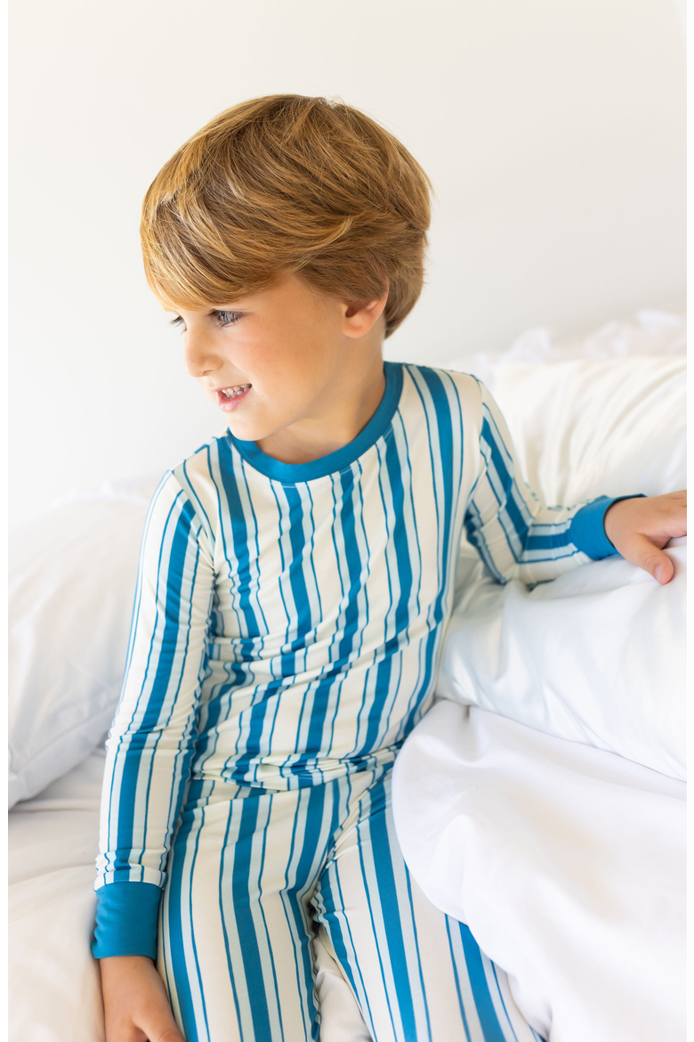 Milo Two Piece Set, Alternate, color, Cream / Blue Stripe