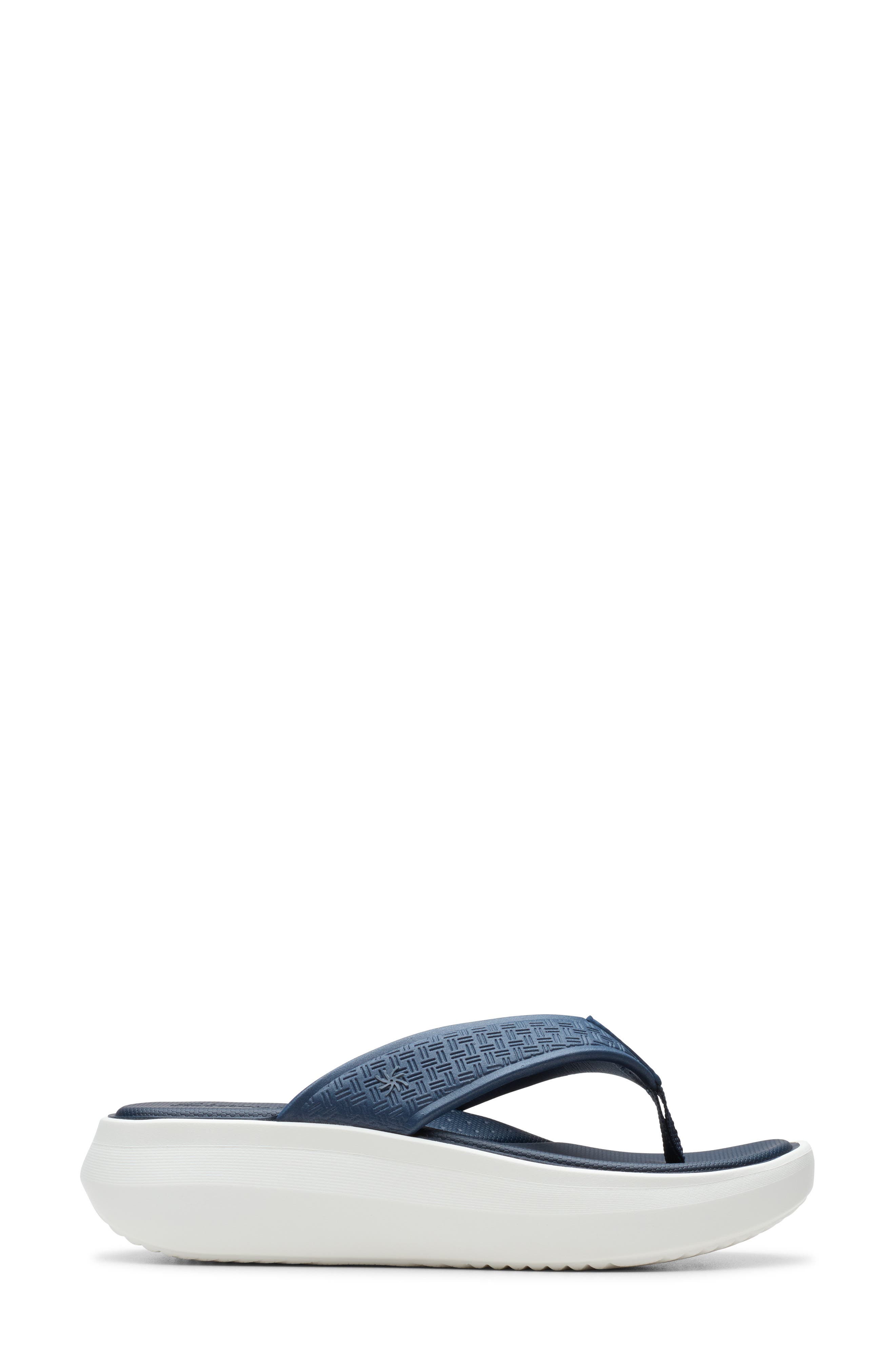 Clarks<sup>®</sup> Solvana Thong Toe Platform Sandal, Alternate, color, Navy