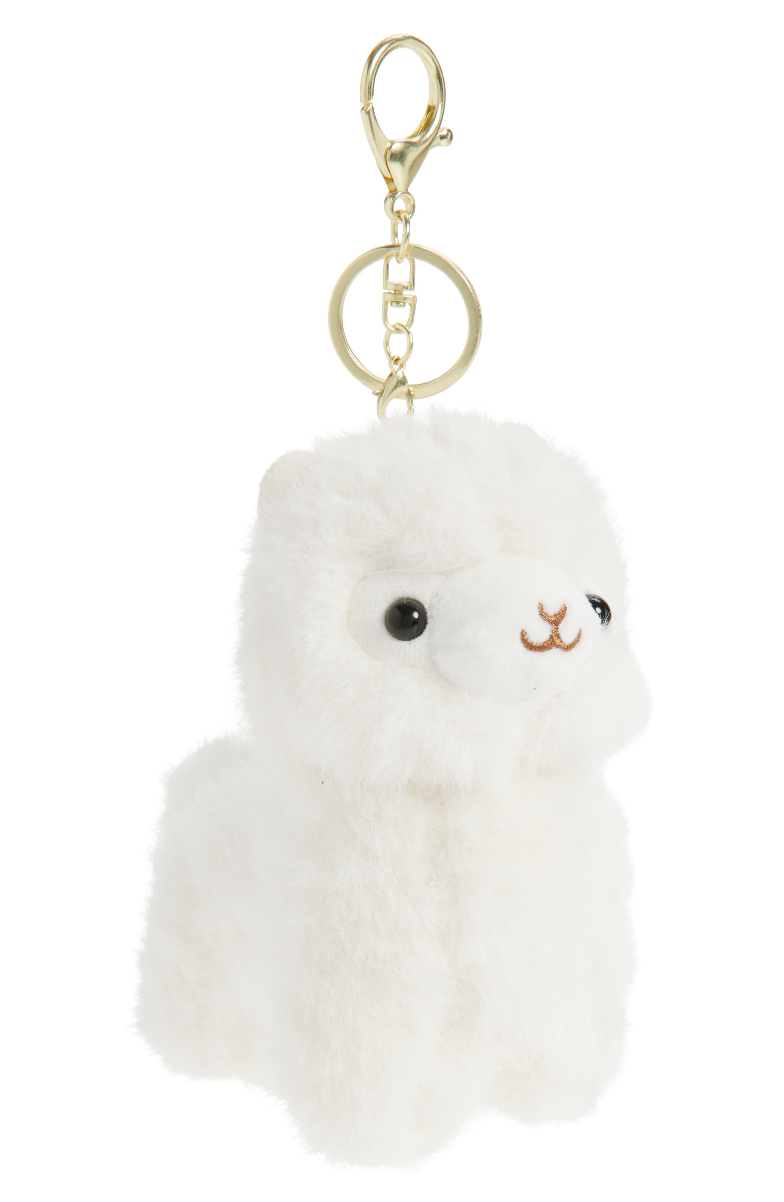 BP. Plush Llama Bag Charm, Main, color, Ivory