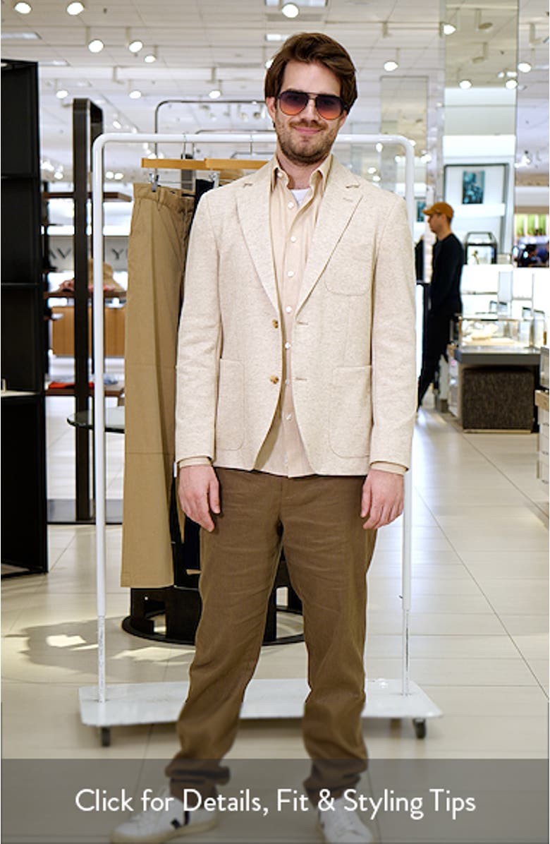 Henrik Trim Fit Tan Mélange Knit Sport Coat, sales video thumbnail